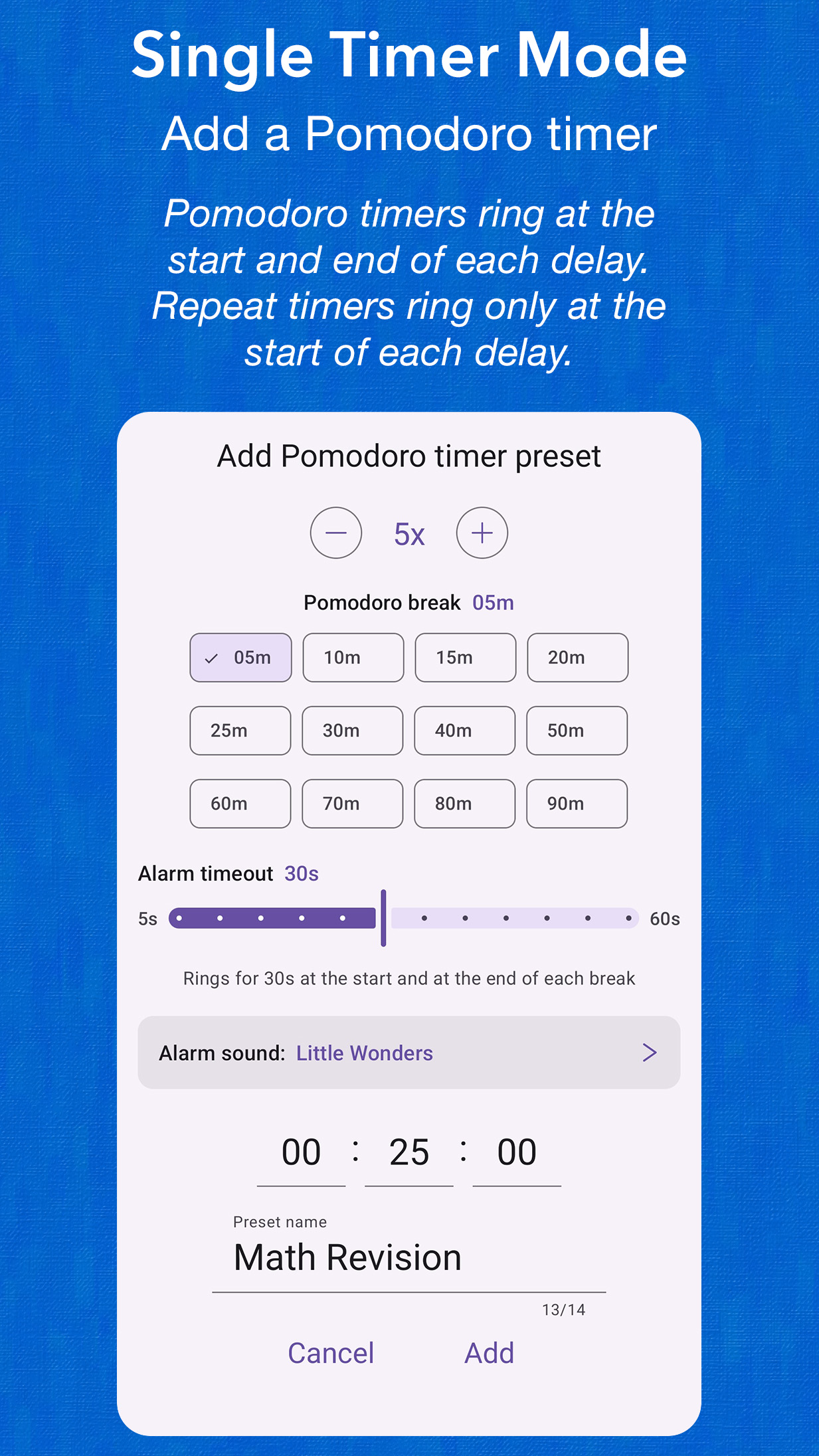 TimerDash: Add a Pomodoro timer preset