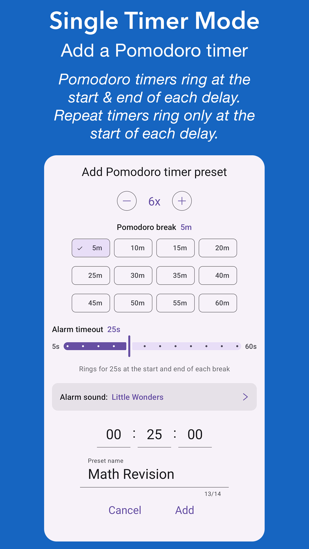 TimerDash: Add a Pomodoro timer preset